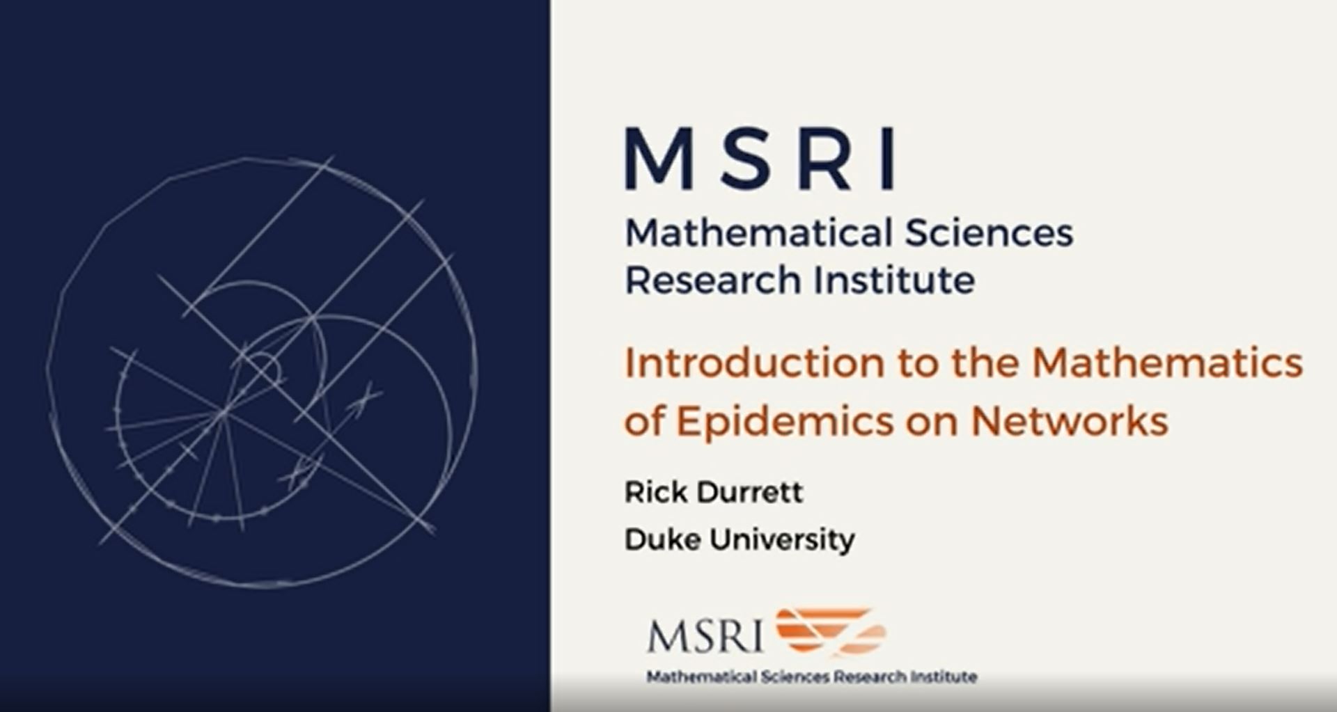 Introduction to the Mathematics of Epidemics on Networks Thumbnail