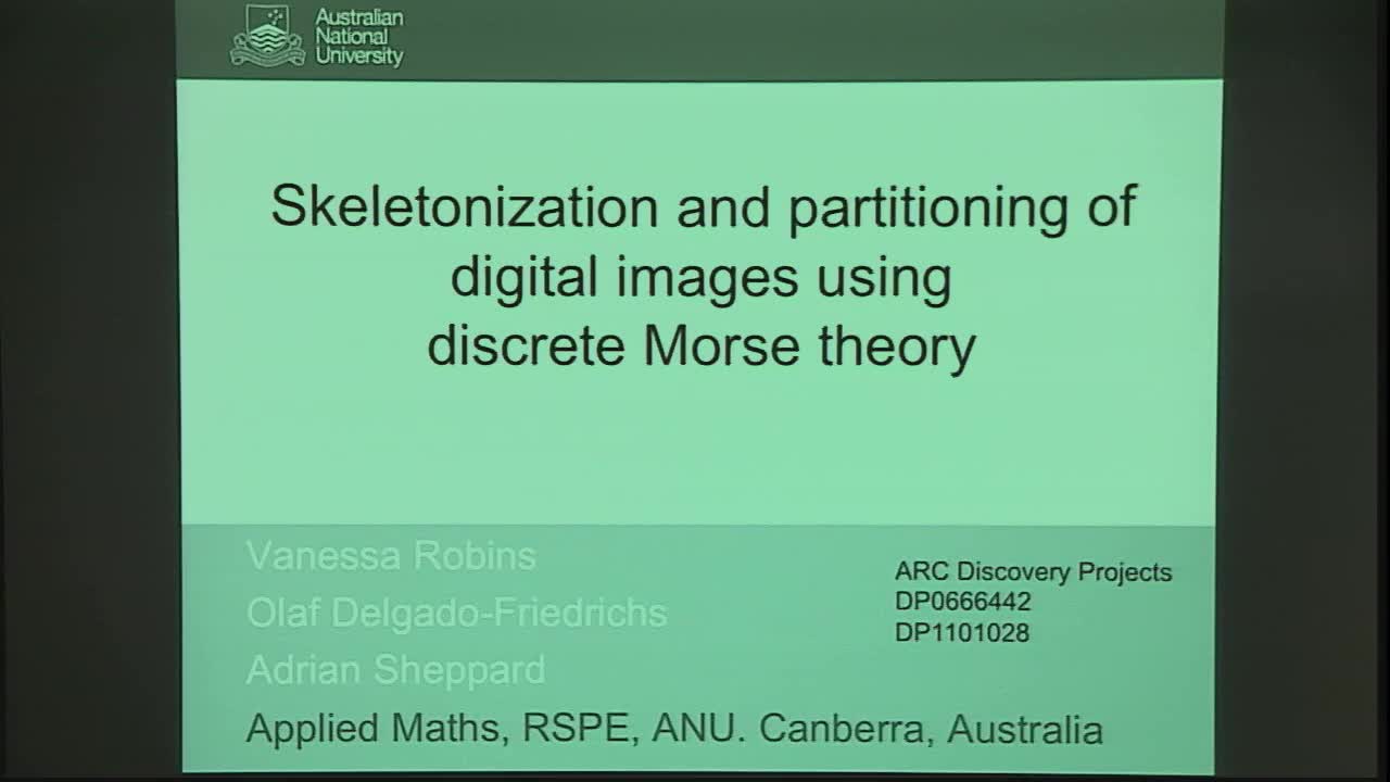 Skeletonization and Partitioning of Digital Images Using Discrete Morse Theory Thumbnail