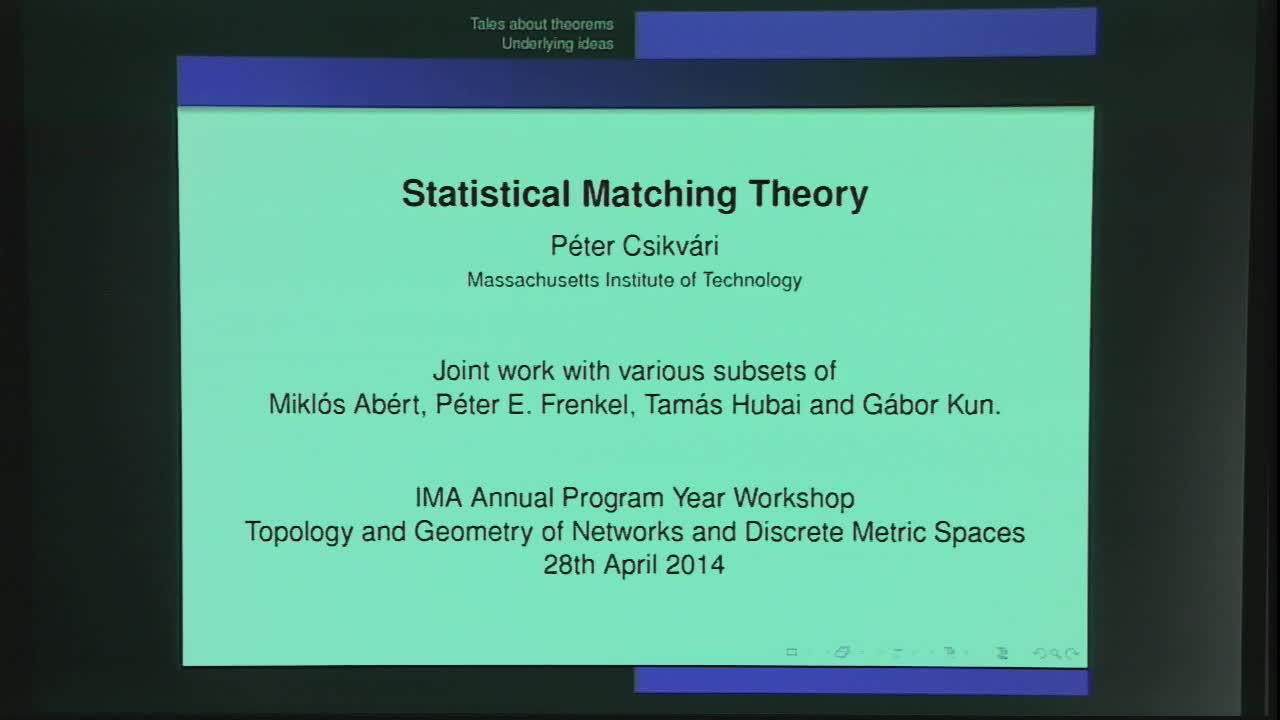 Statistical Matching Theory Thumbnail