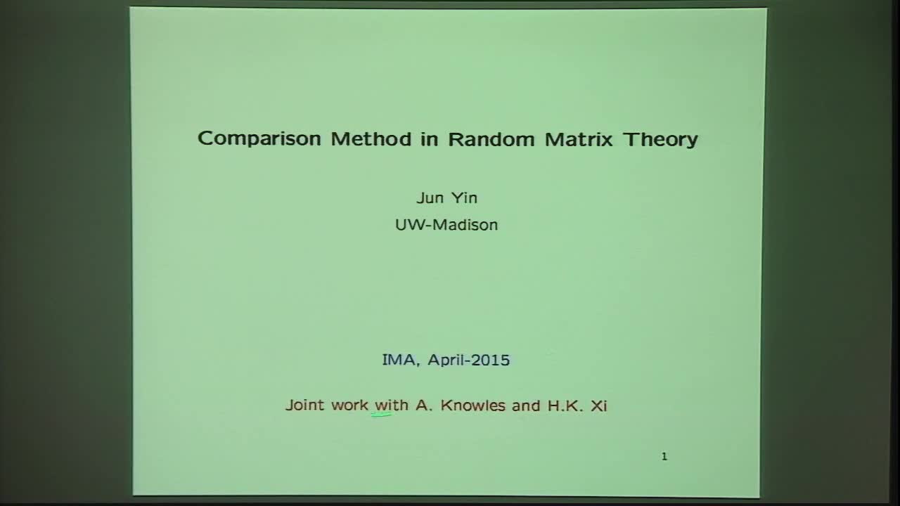 Comparison Method in Random Matrix Theory Thumbnail