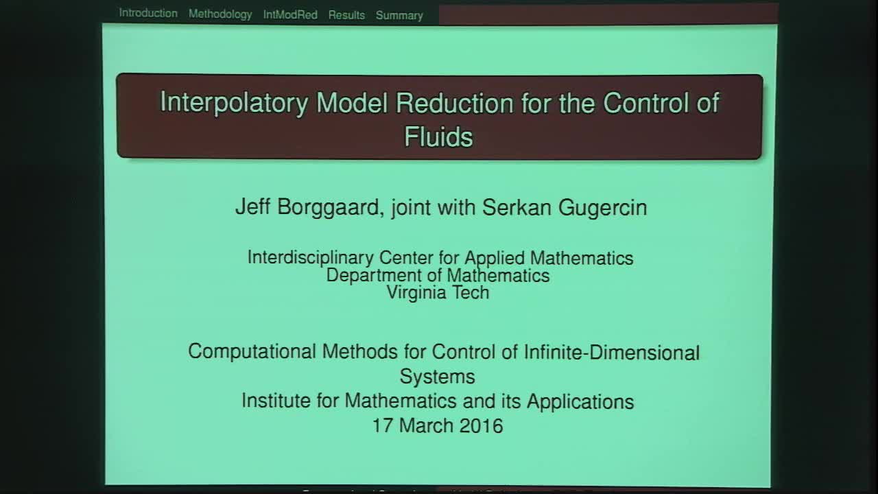 Interpolatory Model Reduction for the Control of Fluids Thumbnail