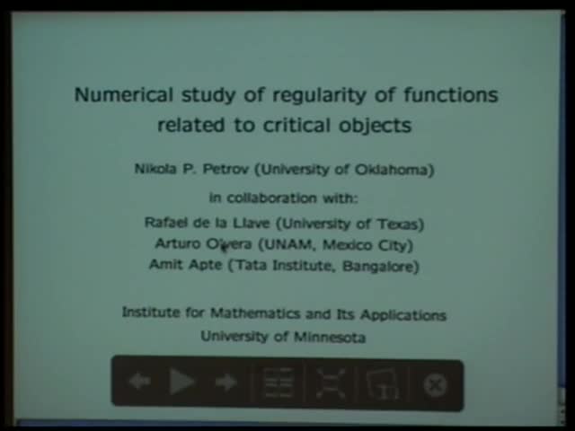 Numerical study of regularity of functions related to critical objects Thumbnail