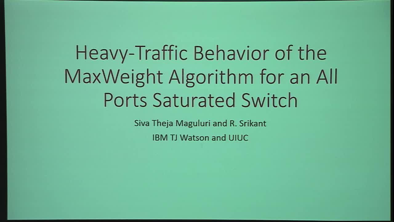 Heavy-Traffic Behavior of the MaxWeight Algorithm in a Switch with Uniform Traffic Thumbnail