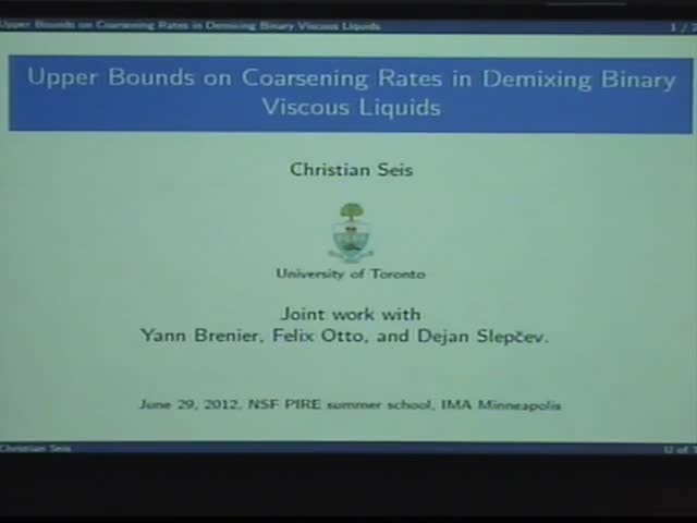 (Theme 4) Upper bounds on coarsening rates in demixing binary viscous liquids Thumbnail