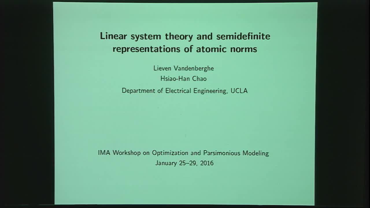 Linear System Theory and Semidefinite Representations of Atomic Norms Thumbnail