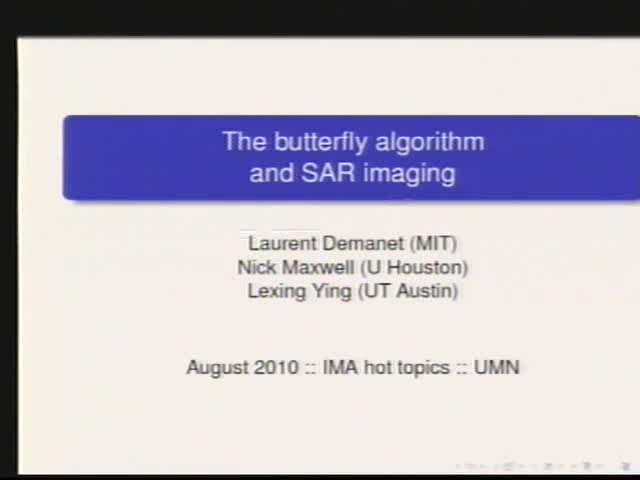The butterfly algorithm for radar imaging Thumbnail