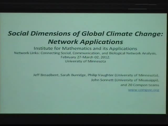 Social Dimensions of Global Climate Change: Network Applications Thumbnail