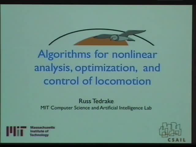 Algorithms for nonlinear analysis, optimization, and control of  
locomotion Thumbnail