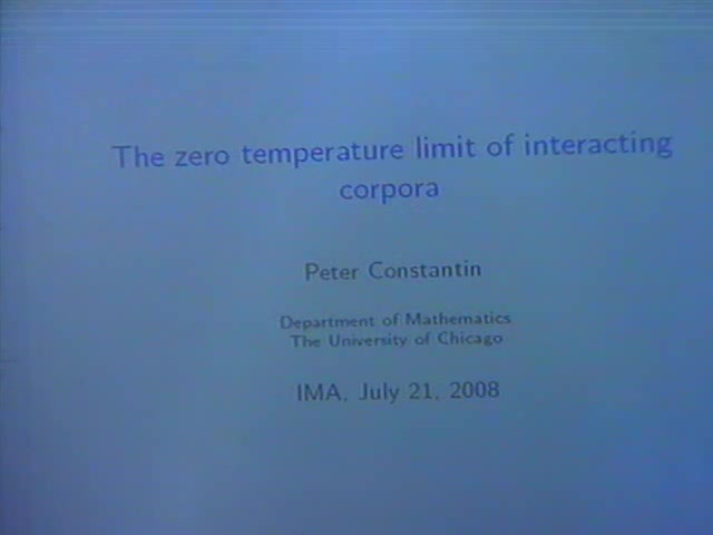 The zero temperature limit of interacting corpora Thumbnail