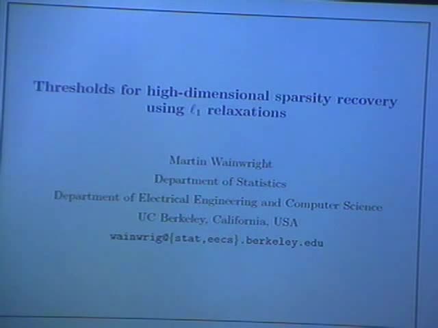 Sharp Thresholds for Sparsity Recovery in the High-dimensional and Noisy Setting Using l_1 Relaxations  Thumbnail