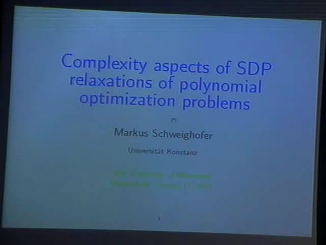 Complexity Aspects of SDP Relaxations of Polynomial Optimization Problems Thumbnail