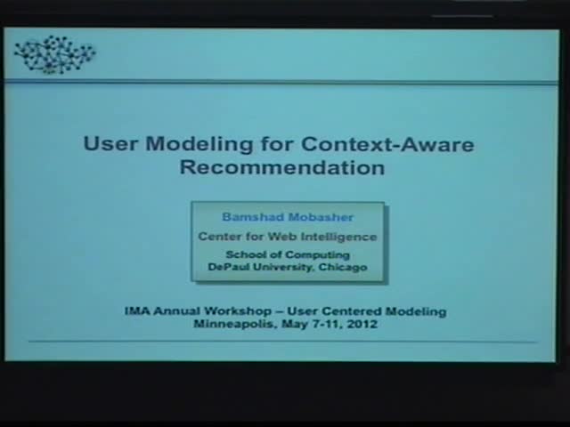 User Modeling for Context-Aware Recommendation Thumbnail