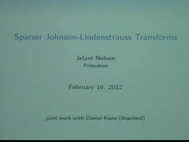 Sparser Johnson-Lindenstrauss Transforms Thumbnail