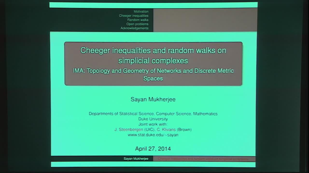 Cheeger Inequalities and Random Walks on Simplicial Complexes Thumbnail