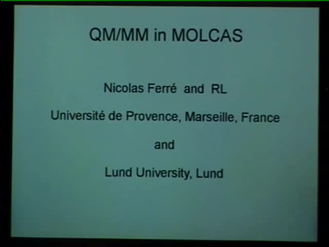 Lecture 9: QM/MM in Molcas
 Thumbnail