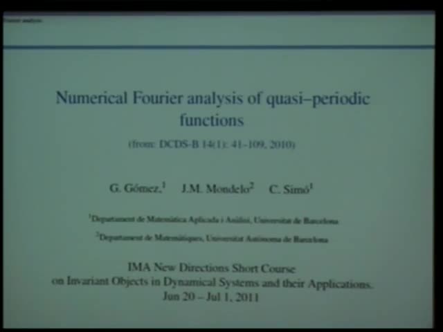 Numerical Fourier analysis of quasi-periodic functions
 Thumbnail