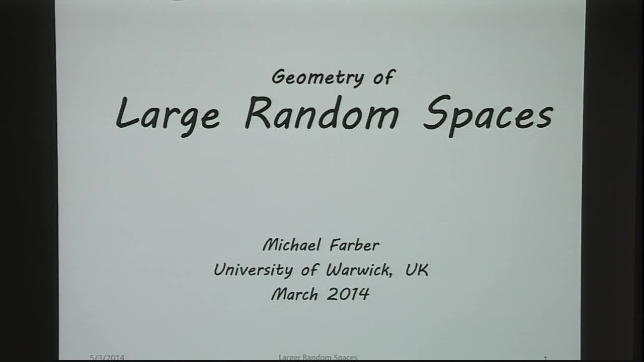 Geometry and Topology of Large Random Spaces and Groups Thumbnail