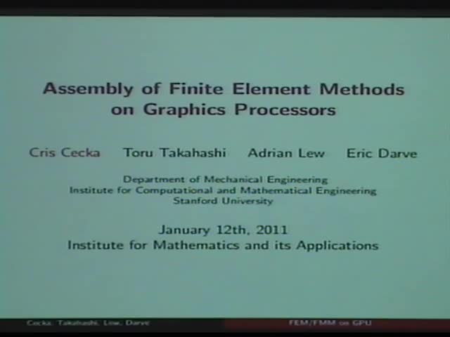 Application of Assembly of Finite Element Methods on Graphics Processors for Real-Time Elastodynamics Thumbnail
