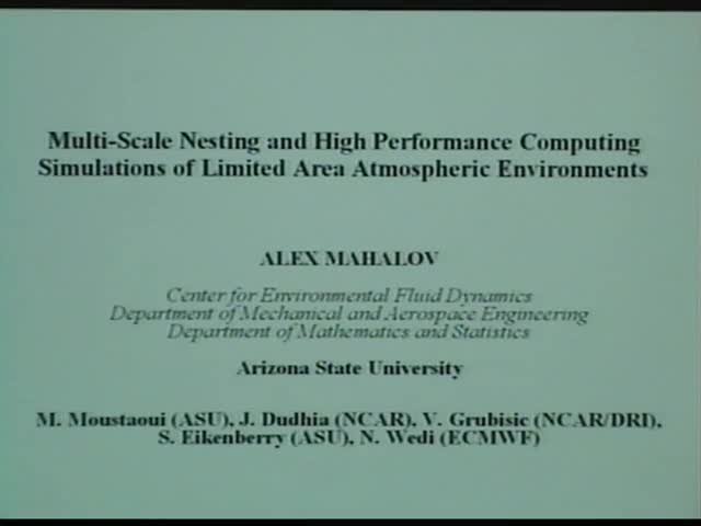 Multi-scale nesting and high performance computing simulations
of limited area atmospheric environments Thumbnail