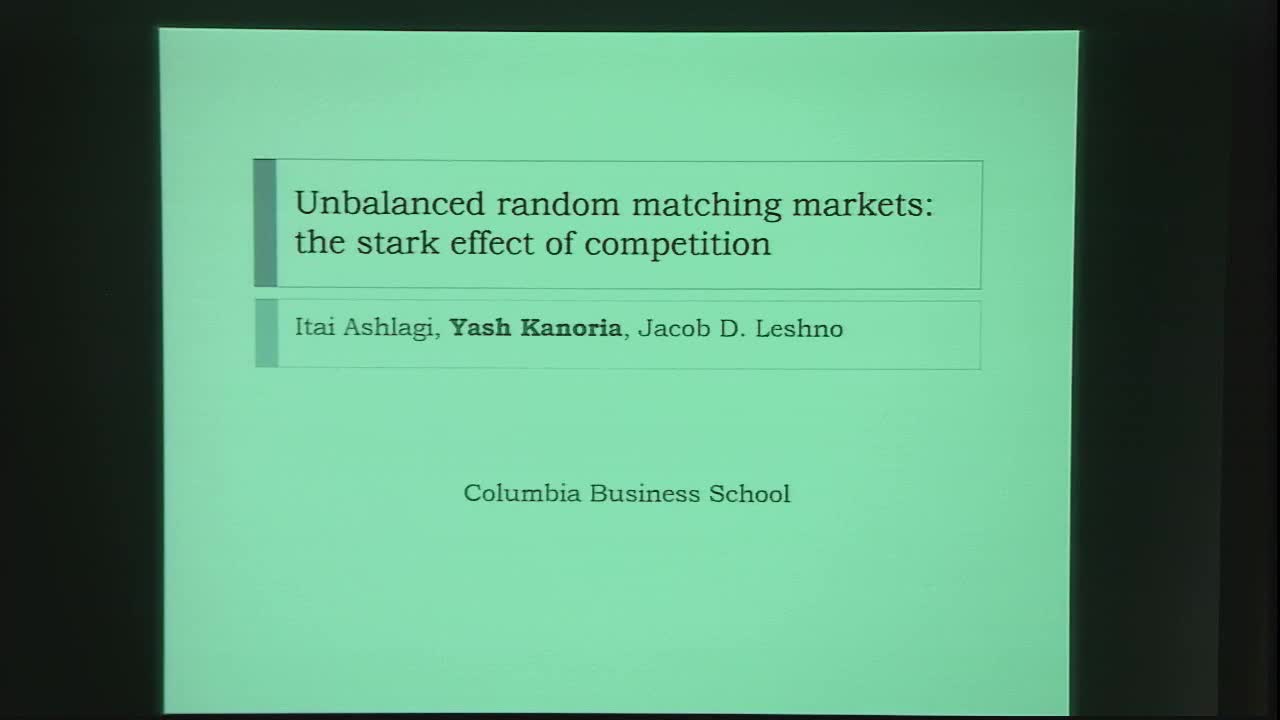 Unbalanced Random Matching Markets: The Stark Effect of Competition Thumbnail