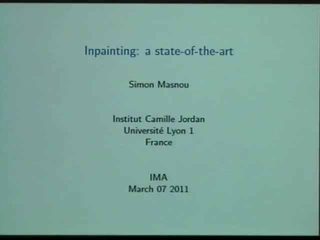 Inpainting : a state-of the-art Thumbnail