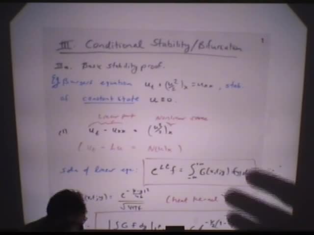 Dynamics of viscous shock waves. 
<br>Lecture 3: Conditional stability and bifurcation Thumbnail