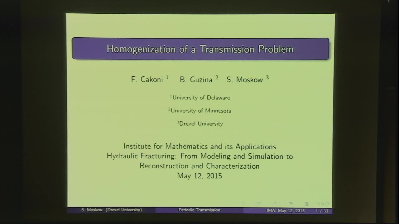 Homogenization of a Transmission Problem Thumbnail