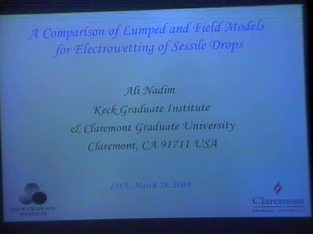 A comparison of lumped and field models for
electrowetting of sessile drops Thumbnail