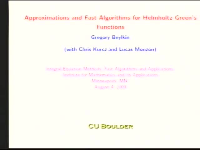 Approximations and fast algorithms for Helmholtz Green’s
functions Thumbnail