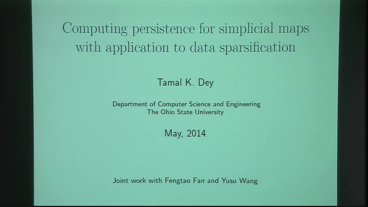 Computing Topological Persistence for Simplicial Maps with Application to Data Sparsification Thumbnail