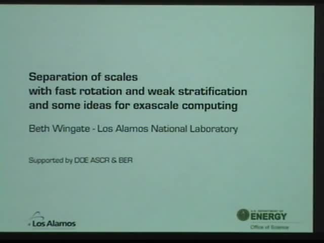 Separation of Time Scales with fast rotation and weak stratification and some ideas for exascale computing Thumbnail