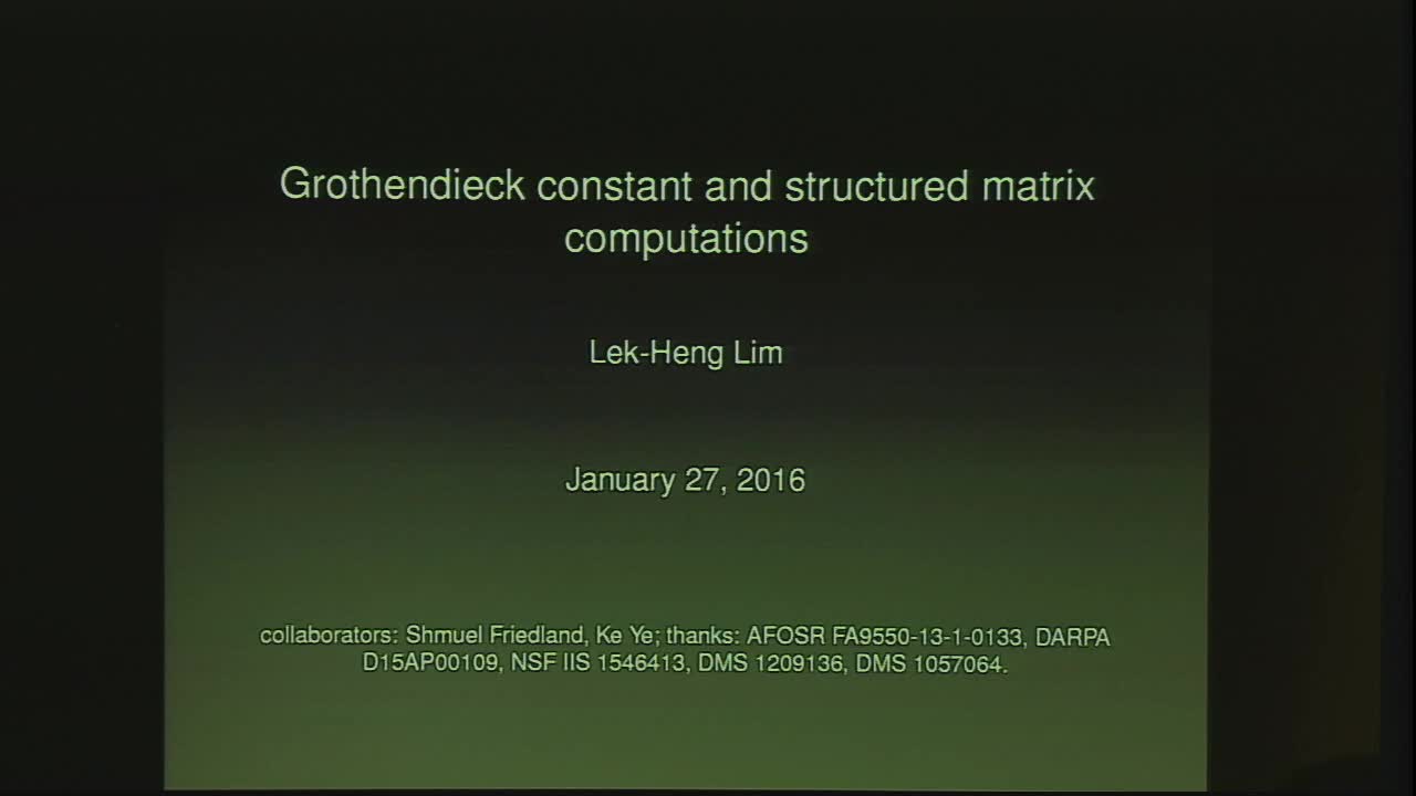 Grothendieck Constant and Structured Matrix Computations Thumbnail