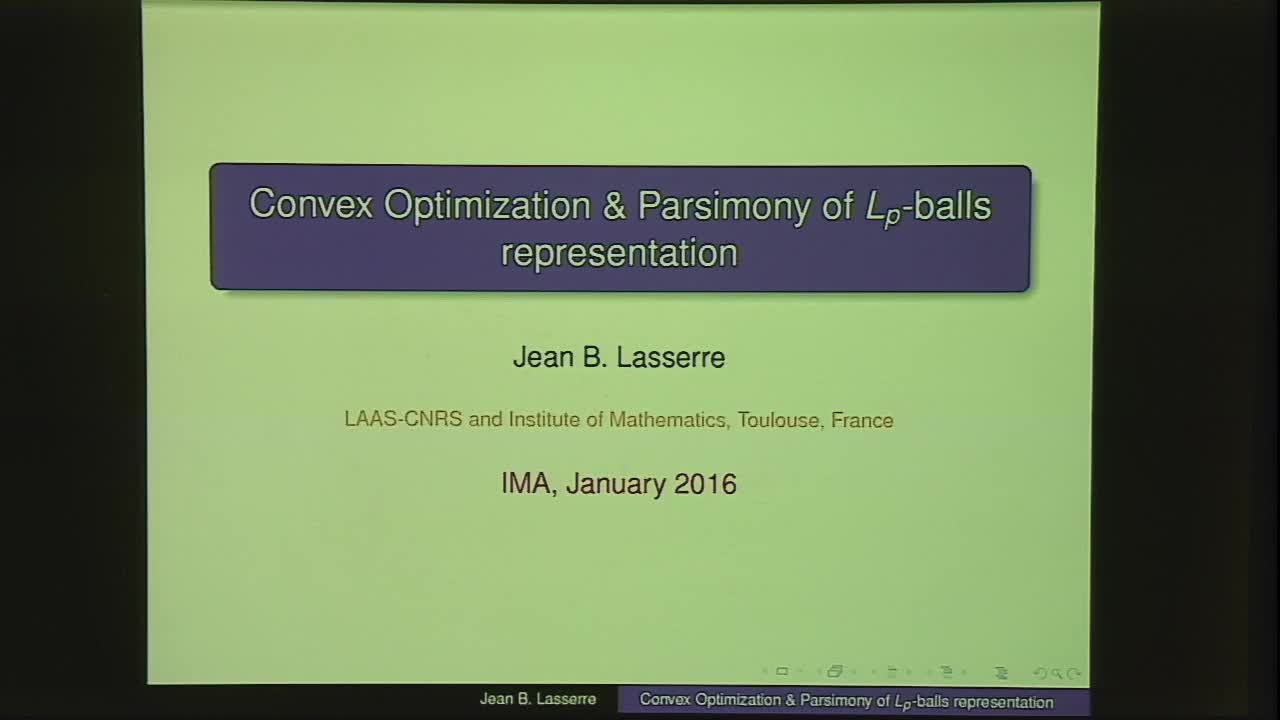 Convex Optimization & Parsimony of L_p-balls Representation Thumbnail