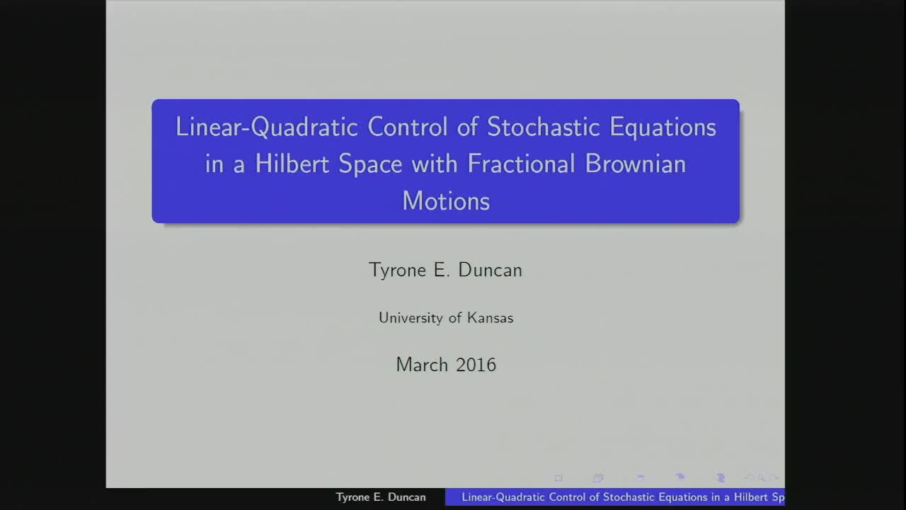 Linear-Quadratic Control of Stochastic Equations in a Hilbert Space with Fractional Brownian Motions Thumbnail