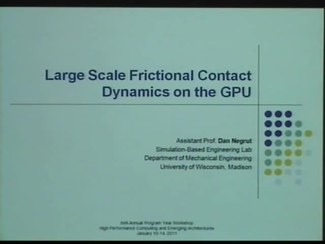 Large Scale Frictional Contact Dynamics on the GPU Thumbnail