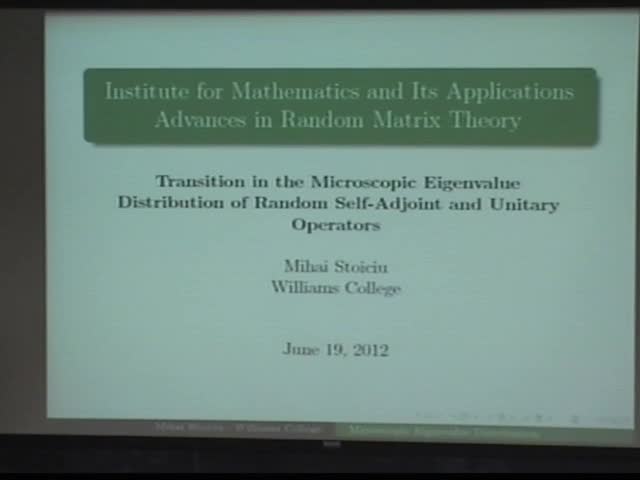 Transition in the Microscopic Eigenvalue Distribution of Random Self-Adjoint and Unitary Operators Thumbnail