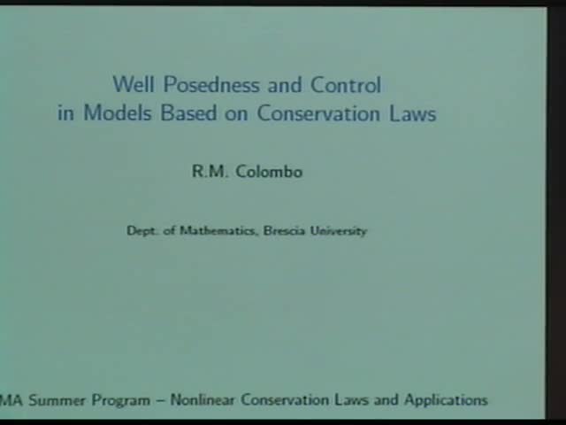 Well posedness and control in models based on conservation laws Thumbnail