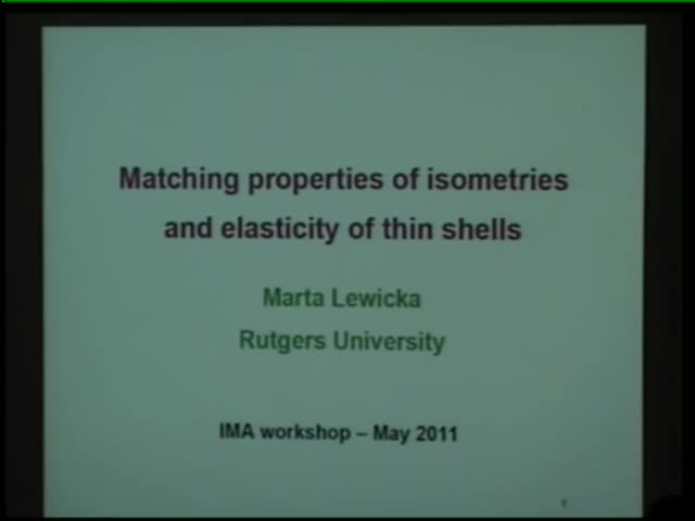Matching properties of isometries and elasticity of thin shells  Thumbnail