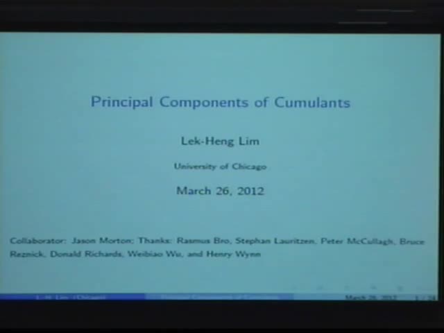 Principal Components of Cumulants  Thumbnail
