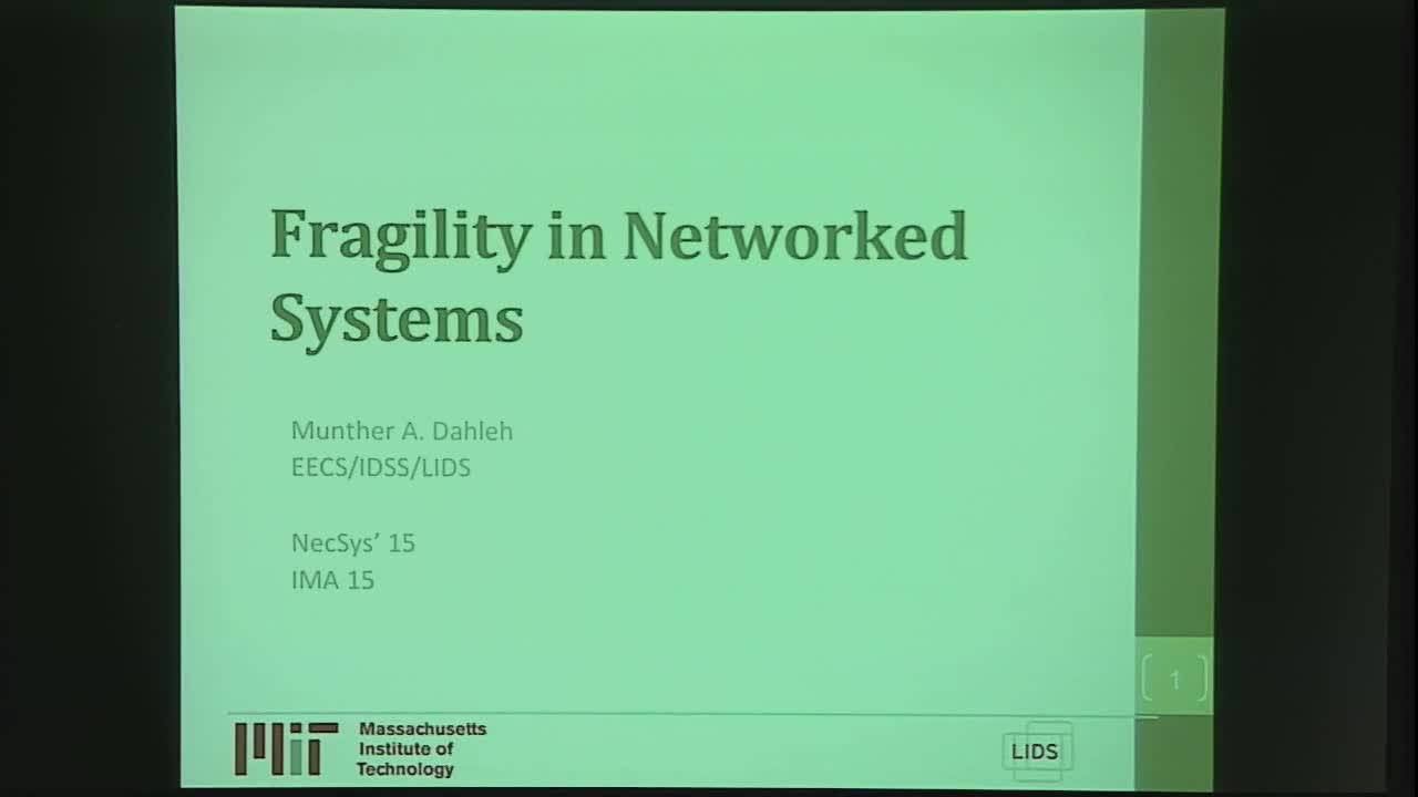 Fragility of Networked Systems Thumbnail