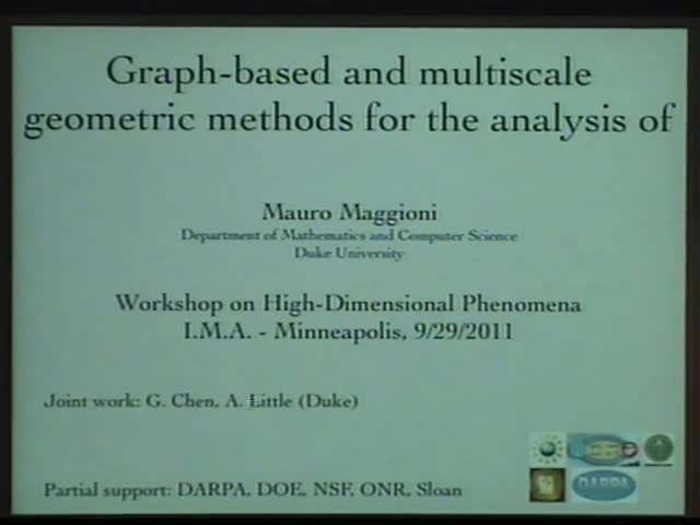 Graph-based and multiscale geometric methods for the analysis of data sets in high dimensions Thumbnail