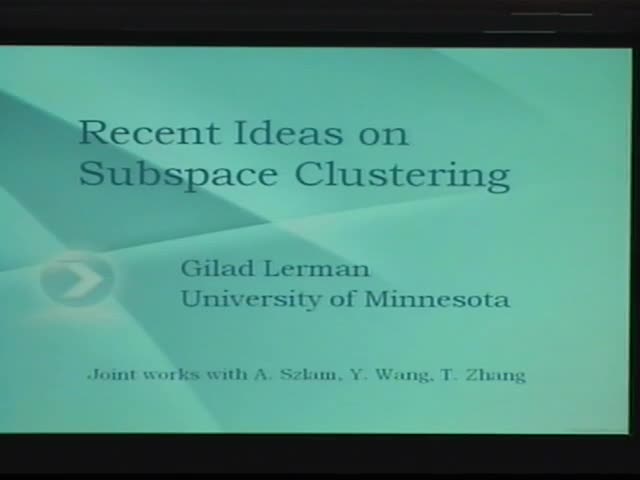 Recent Ideas on Subspace Clustering Thumbnail