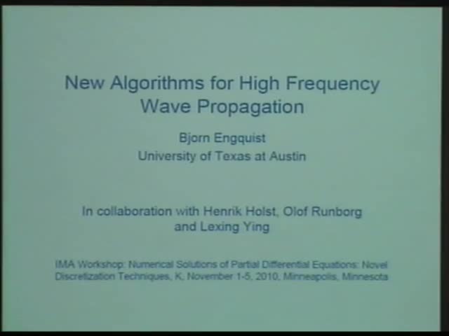 New algorithms for high frequency wave propagation Thumbnail