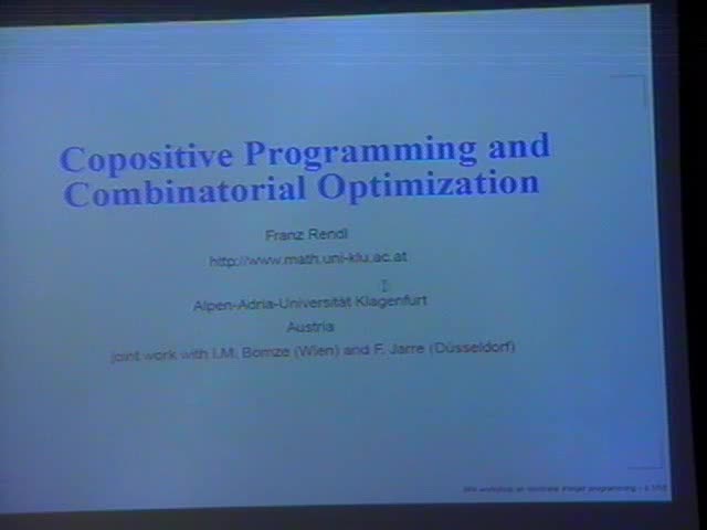 Copositive programming and combinatorial optimization Thumbnail