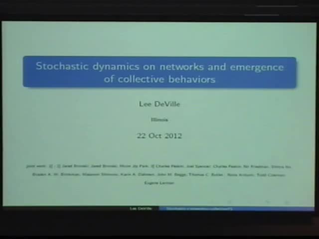 Stochastic dynamics on networks and emergence of collective behaviors Thumbnail