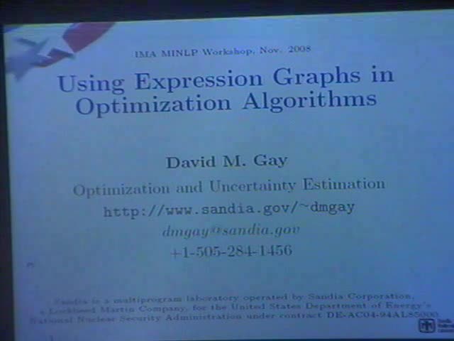 Using expression graphs in optimization algorithms Thumbnail