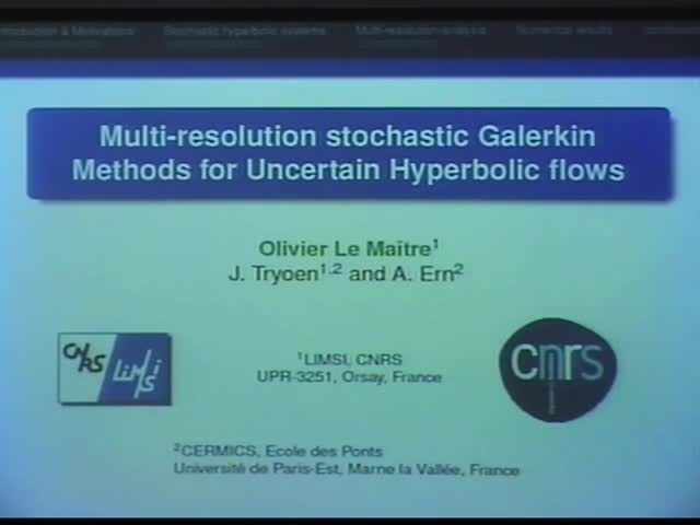 Multi-resolution stochastic Galerkin methods for uncertain 
hyperbolic flows Thumbnail