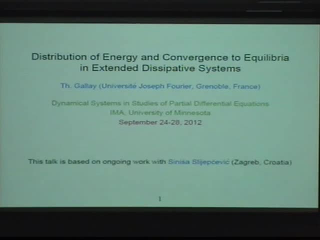 Distribution of energy and convergence to equilibria in extended dissipative systems Thumbnail