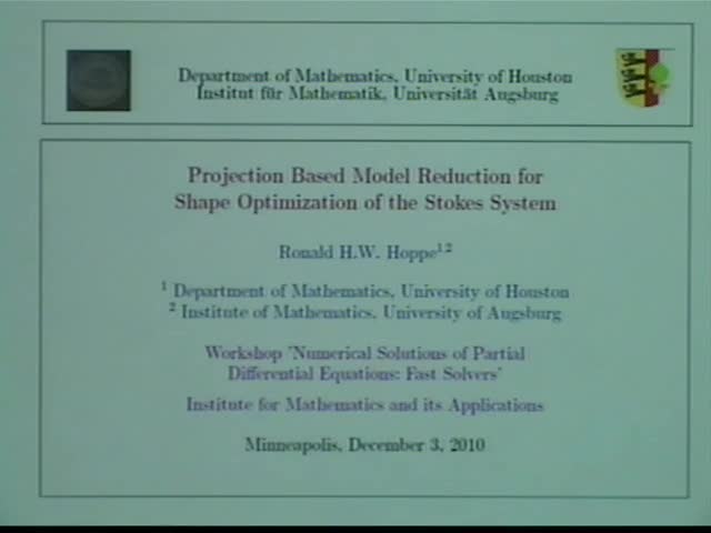 Projection based model reduction for shape optimization of the Stokes system Thumbnail