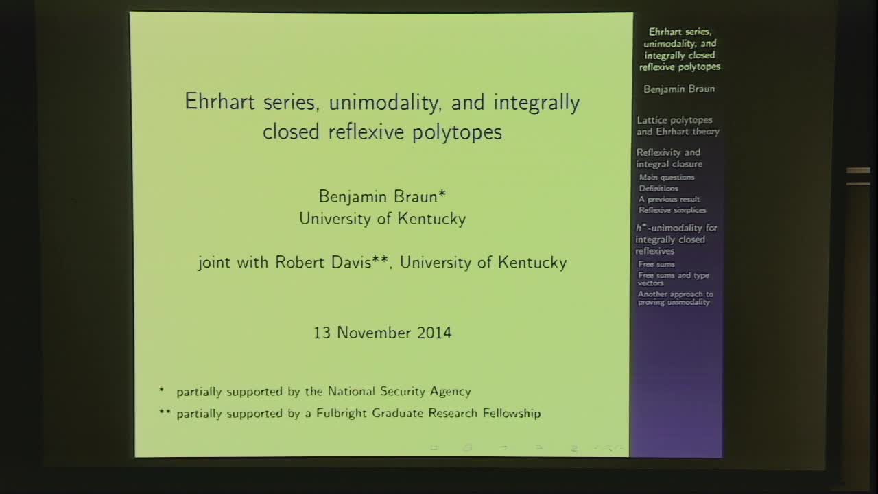 Ehrhart Series, Unimodality, and Integrally Closed Reflexive Polytopes Thumbnail